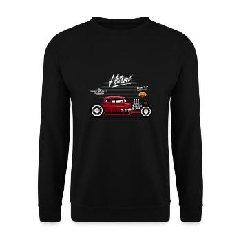 Hotrod voiture voiture cadeau Vintage - Sweat-shirt Unisexe - noir - Devant - Alina (178cm) & Michal (187cm)