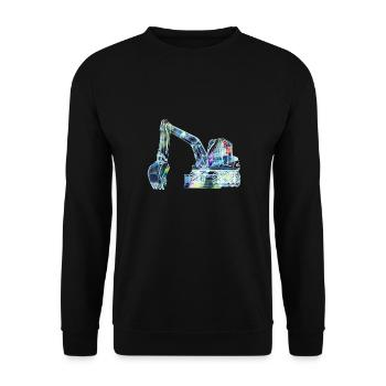 bagger,baggerfahren,baggerfahren,graffiti,bunt - Unisex Pullover - Schwarz - Vorne - Alina (178cm) & Michal (187cm)