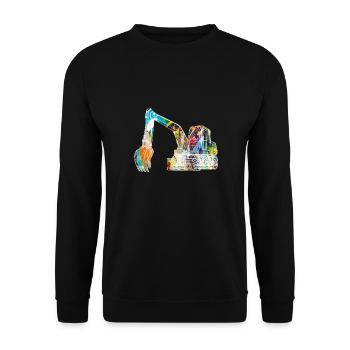 bagger,baggerfahren,baggerfahren,graffiti,bunt - Unisex Pullover - Schwarz - Vorne - Alina (178cm) & Michal (187cm)