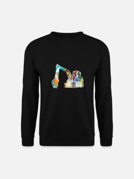 bagger,baggerfahren,baggerfahren,graffiti,bunt - Unisex Pullover - Schwarz