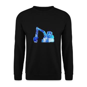 bagger,baufahrzeug,baggerfahren,graffiti,blau - Unisex Pullover - Schwarz - Vorne - Alina (178cm) & Michal (187cm)