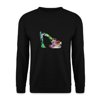 bagger,baufahrzeug,baggerfahren,graffiti - Unisex Pullover - Schwarz - Vorne - Alina (178cm) & Michal (187cm)