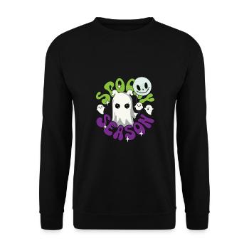Spooky Season Halloween Geister Gespenster - Unisex Pullover - Schwarz - Vorne - Alina (178cm) & Michal (187cm)