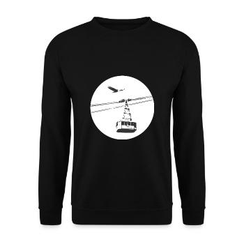Gondel mit Adler schwarz - Unisex Pullover - Schwarz - Vorne - Alina (178cm) & Michal (187cm)