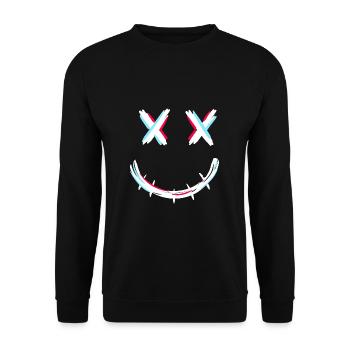 Zipper mouth - Unisex Sweatshirt - black - Front - Alina (178cm) & Michal (187cm)