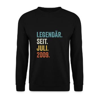 13 Jahre Legendär Seit Juli 2009 13. Geburtstag - Unisex Pullover - Schwarz - Vorne - Alina (178cm) & Michal (187cm)