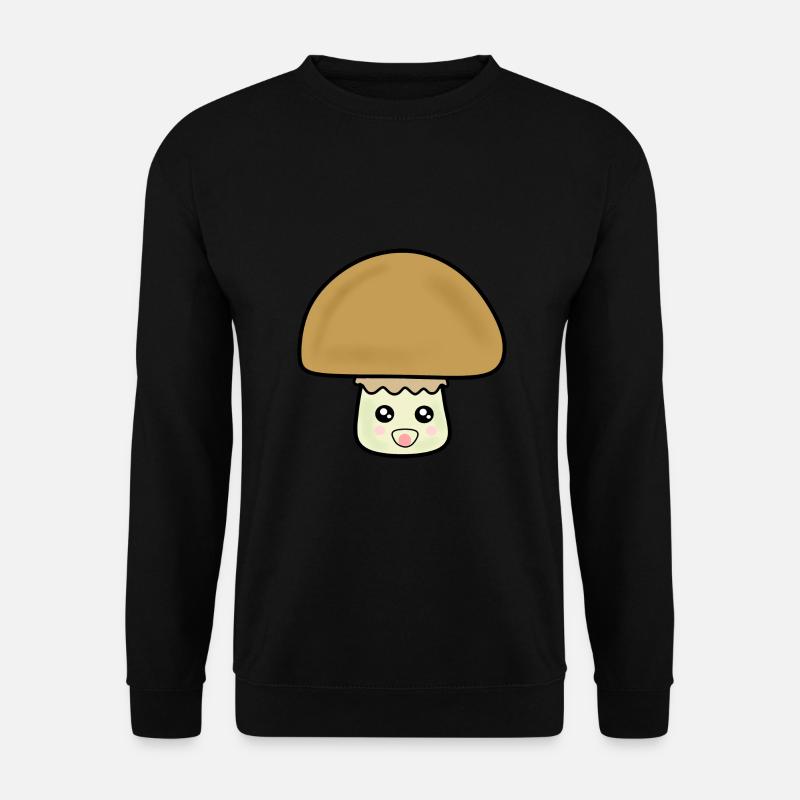 Champignon champignon mignon avec visage - Sweat-shirt Unisexe - noir