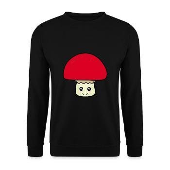 Kawaii Mushroom Kawaii Sticker Kawaii clothes Gift - Unisex Sweatshirt - black - Front - Alina (178cm) & Michal (187cm)