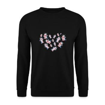Unicorn Heart Fantasy Animal Love Gift Unicorn - Unisex Sweatshirt - black - Front - Alina (178cm) & Michal (187cm)