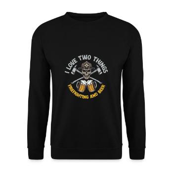 Feuerwehrmann Feuerwehr & Sprüche - Unisex Pullover - Schwarz - Vorne - Alina (178cm) & Michal (187cm)