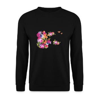 flowers,flower,spring,blossoms - Unisex Sweatshirt - black - Front - Alina (178cm) & Michal (187cm)