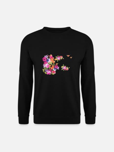 blomster, blomst, forår, blomster - Unisex sweater - sort