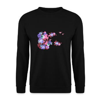 Flowers,Flower,Spring,Blossoms,Pink,Purple - Unisex Sweatshirt - black - Front - Alina (178cm) & Michal (187cm)