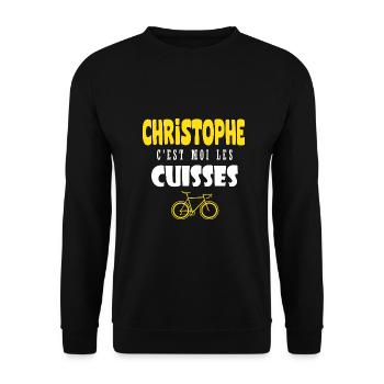 Christophe vélo c est moi les cuisses humour velo - Sweat-shirt Unisexe - noir - Devant - Alina (178cm) & Michal (187cm)
