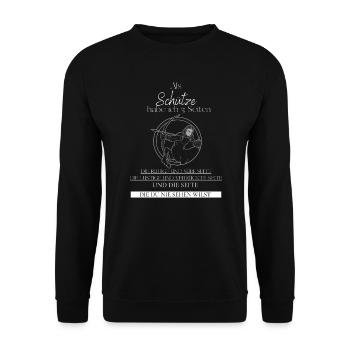 Schütze Sternzeichen | Horoskop Geschenk - Unisex Pullover - Schwarz - Vorne - Alina (178cm) & Michal (187cm)