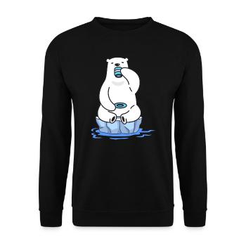 eisbader winterbader winterschwimmer eisbär tee - Unisex Pullover - Schwarz - Vorne - Alina (178cm) & Michal (187cm)