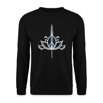 Lotus Minimalist - Unisex Sweatshirt - black - Front - Alina (178cm) & Michal (187cm)
