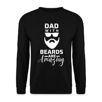 Dad with beards are amazing. - Unisex Sweatshirt - black - Front - Alina (178cm) & Michal (187cm)
