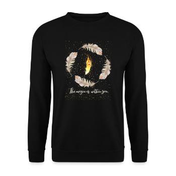 La magie est en vous - Sweat-shirt Unisexe - noir - Devant - Alina (178cm) & Michal (187cm)
