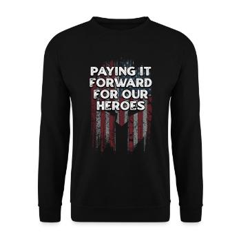 Paying It Forward Stolze Amerikaner Zuversichtliche USA - Unisex Pullover - Schwarz - Vorne - Alina (178cm) & Michal (187cm)