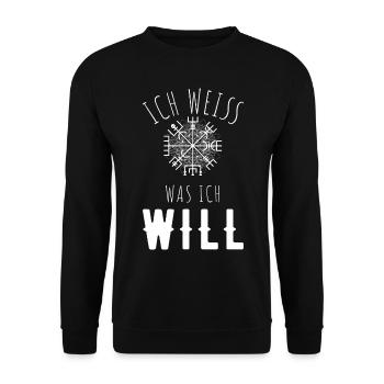 Wegweiser MOTIVATION - VEGVISIR - Unisex Pullover - Schwarz - Vorne - Alina (178cm) & Michal (187cm)