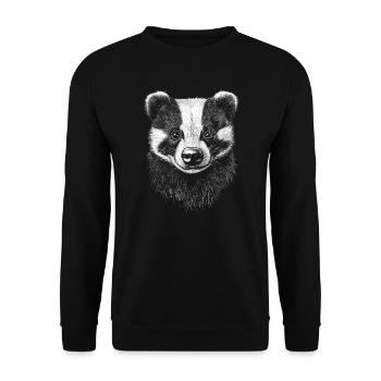 Badger Portrait Forest Animal Forest Wild Animal Badger - Unisex Sweatshirt - black - Front - Alina (178cm) & Michal (187cm)