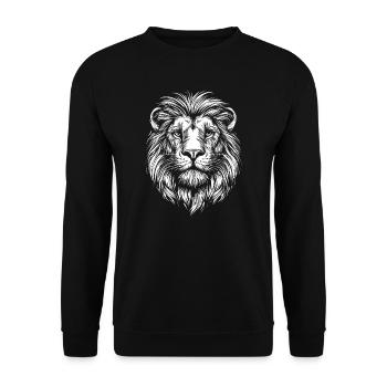 Lion Portrait Wildlife Africa Animals - Unisex Sweatshirt - black - Front - Alina (178cm) & Michal (187cm)