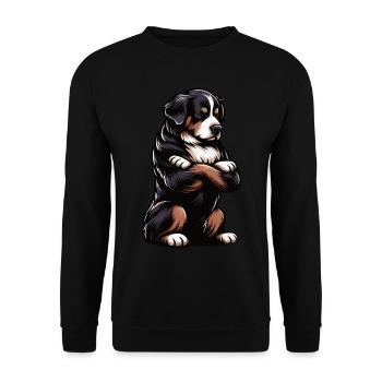 Berner Sennenhund Sennenhunde Sennen Besitzer - Unisex Pullover - Schwarz - Vorne - Alina (178cm) & Michal (187cm)
