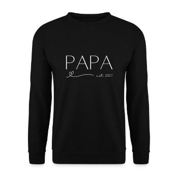Papa est 2023 Heart Line - Unisex Sweatshirt - black - Front - Alina (178cm) & Michal (187cm)