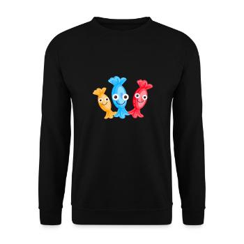 bonbons,familie,bonbonfamile,süßigkeiten - Unisex Pullover - Schwarz - Vorne - Alina (178cm) & Michal (187cm)