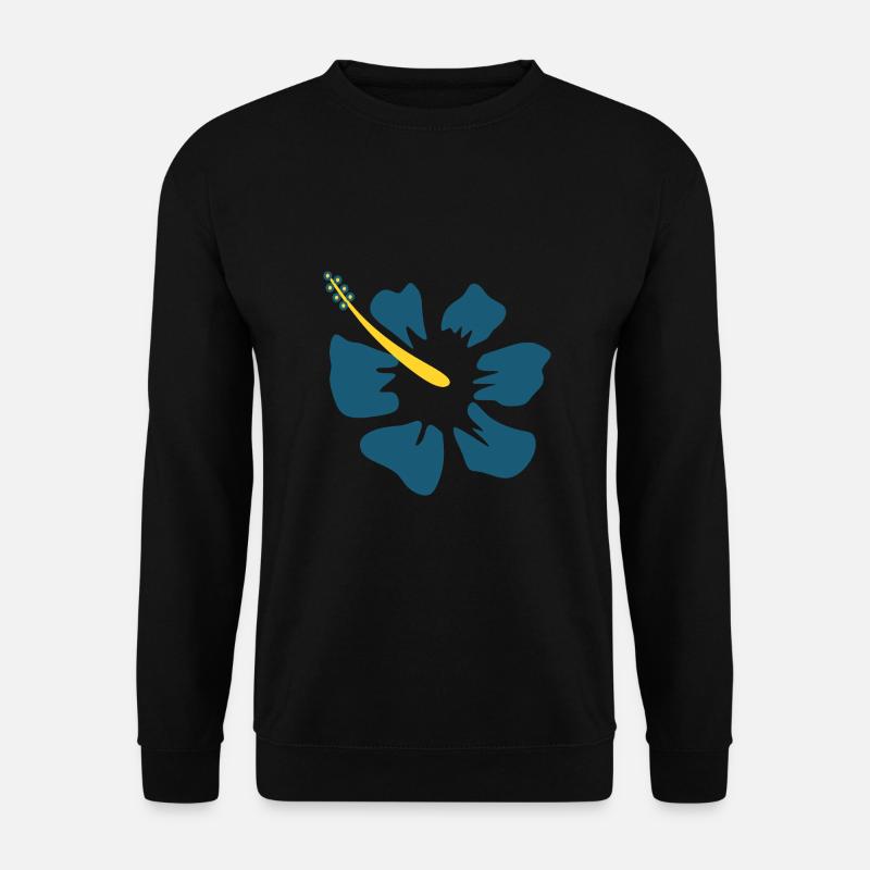 Hibiskus. blaue Hibiskusblüte - Unisex Pullover - Schwarz
