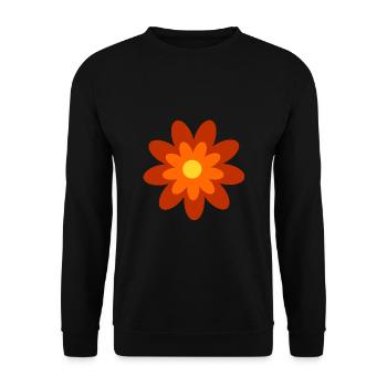 70s Flower Pattern - Unisex Sweatshirt - black - Front - Alina (178cm) & Michal (187cm)