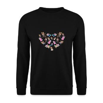 Unicorn Heart Fantasy Animal Gift Dabbing Unicorn - Unisex Sweatshirt - black - Front - Alina (178cm) & Michal (187cm)