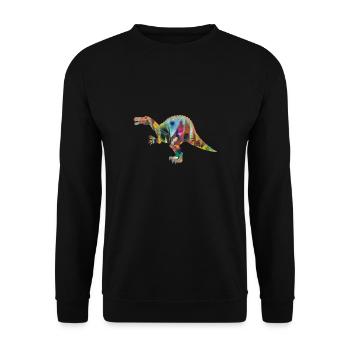 Spinosaurus,dinosaurier,graffiti - Unisex Pullover - Schwarz - Vorne - Alina (178cm) & Michal (187cm)