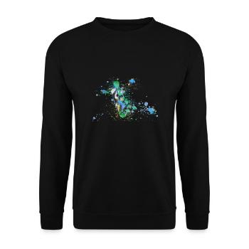 Handball, handballer, Beachhandball,Graffiti - Unisex Pullover - Schwarz - Vorne - Alina (178cm) & Michal (187cm)