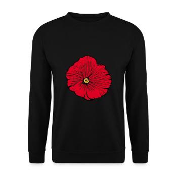 Blume rot rote Blüte Geschenk Valentinstag - Unisex Pullover - Schwarz - Vorne - Alina (178cm) & Michal (187cm)