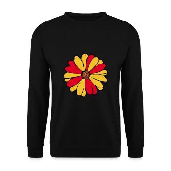 70s Flower Pattern Retro Hippie Flowers Power - Unisex Sweatshirt - black - Front - Alina (178cm) & Michal (187cm)