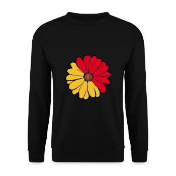 70s Flower Pattern - Unisex Sweatshirt - black - Front - Alina (178cm) & Michal (187cm)