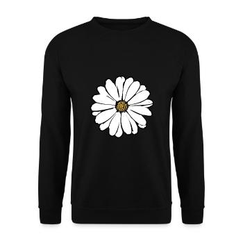 Flower White White Flowers Summer Hippie Gift Idea - Unisex Sweatshirt - black - Front - Alina (178cm) & Michal (187cm)