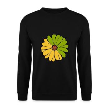 Flower yellow green yellow green flower - Unisex Sweatshirt - black - Front - Alina (178cm) & Michal (187cm)