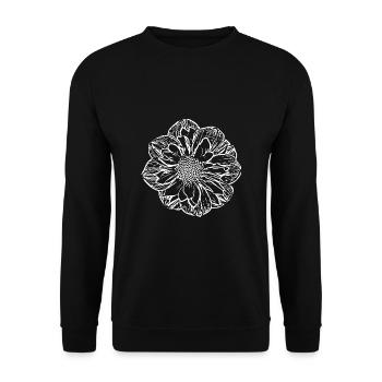 Flower, White, White Flower - Unisex Sweatshirt - black - Front - Alina (178cm) & Michal (187cm)
