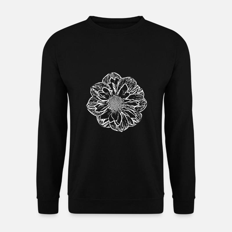 Flower, White, White Flower - Unisex Sweatshirt - black