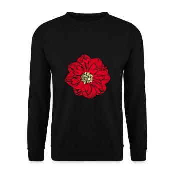 Flower Red Red Flower Flowers Red Red Flowers - Unisex Sweatshirt - black - Front - Alina (178cm) & Michal (187cm)