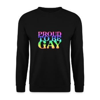 proud to be gay,gay,LGBT,Regenbogen - Unisex Pullover - Schwarz - Vorne - Alina (178cm) & Michal (187cm)