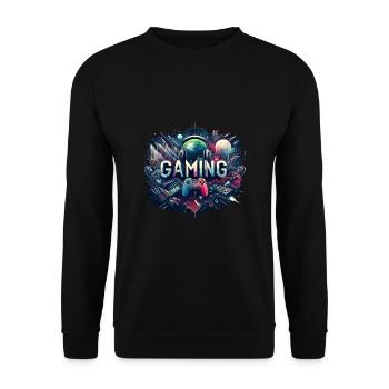 Gamer Niveau console Nerd Gamer gaming - Sweat-shirt Unisexe - noir - Devant - Alina (178cm) & Michal (187cm)