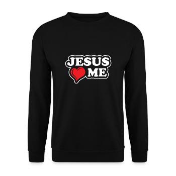 Jesus Design Yes Jesus Loves Me Birthday Gift Idea - Unisex Sweatshirt - black - Front - Alina (178cm) & Michal (187cm)