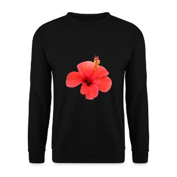 Blume rot rote Blumen rot rote Blumen Hibiskus - Unisex Pullover - Schwarz - Vorne - Alina (178cm) & Michal (187cm)