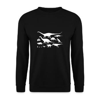 Dinosaurier-Spezies-Dino-Liebhaber-Geschenk-Idee - Unisex Pullover - Schwarz - Vorne - Alina (178cm) & Michal (187cm)