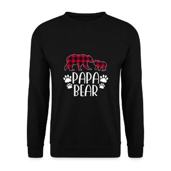 Papa Bear - Unisex Pullover - Schwarz - Vorne - Alina (178cm) & Michal (187cm)