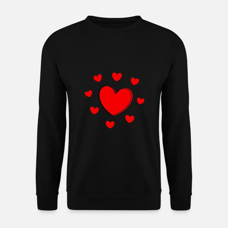 rotes Herz rot Herzen rot Herz - Unisex Pullover - Schwarz